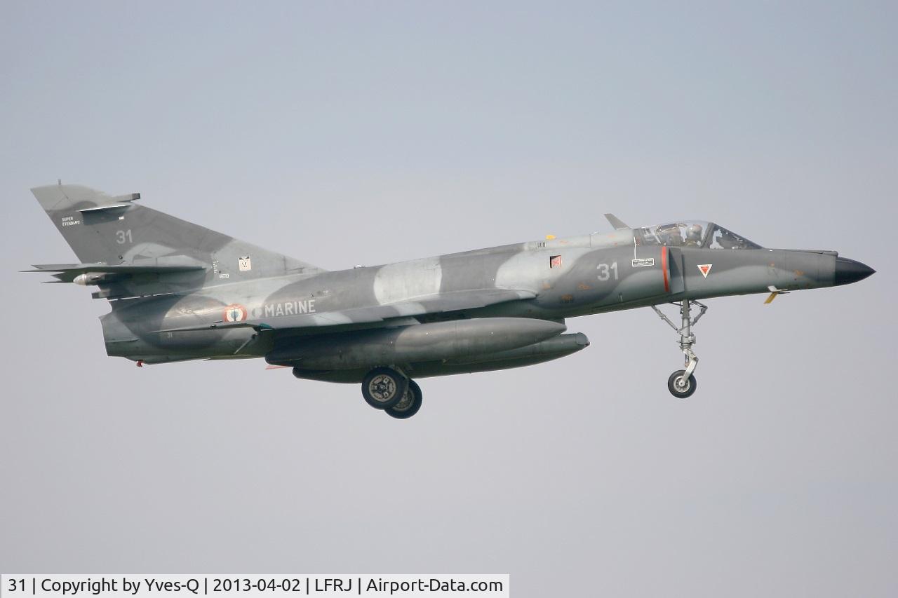 31, Dassault Super Etendard C/N 31, French Naval Aviation Dassault Super Etendard M (SEM), Short Approach Rwy 08, Landivisiau Naval Air Base (LFRJ)