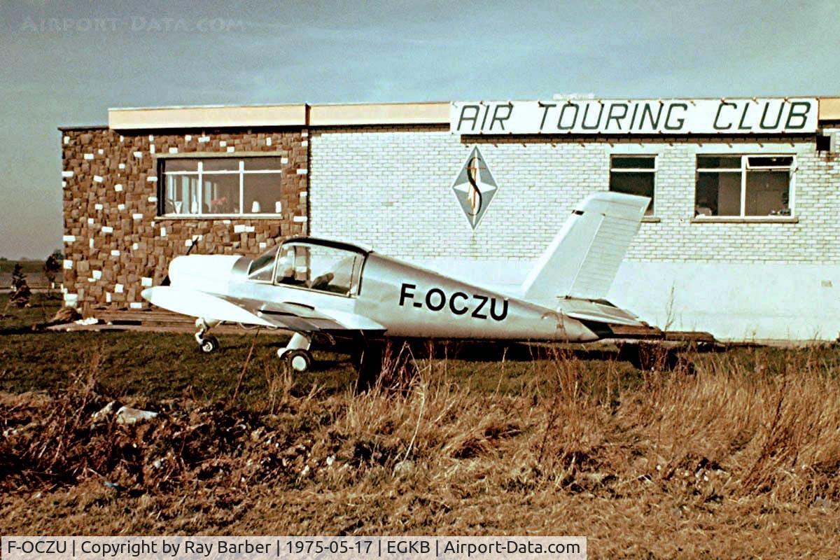 F-OCZU, 1974 Socata Rallye 100ST Galopin C/N 2554, Socata MS.880B Rallye 100ST [2554] (Air Touring Services Ltd) Biggin Hill~G 17/05/1975. From a slide.