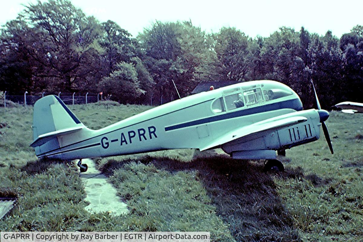 G-APRR, 1956 Let Aero Ae-45S Super C/N 04-014, Aero 45S [04-014] Elstree~G 02/04/1980. From a slide.