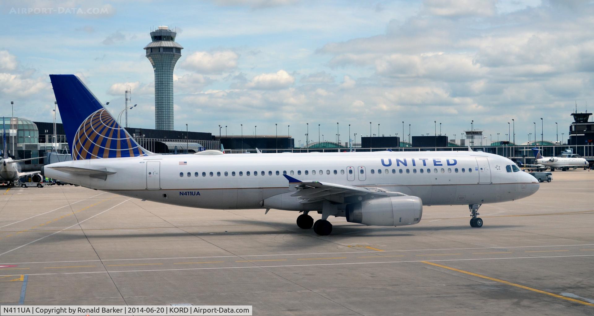 N411UA, 1994 Airbus A320-232 C/N 464, Ready to taxi O'Hare