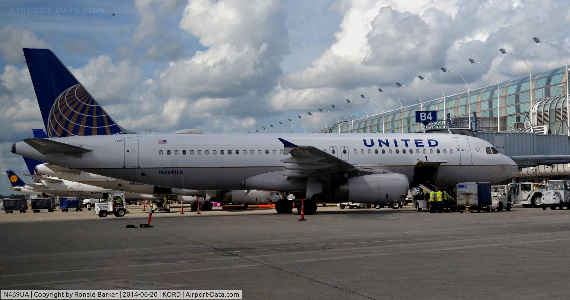 N469UA, 2001 Airbus A320-232 C/N 1409, Gate B4 O'Hare