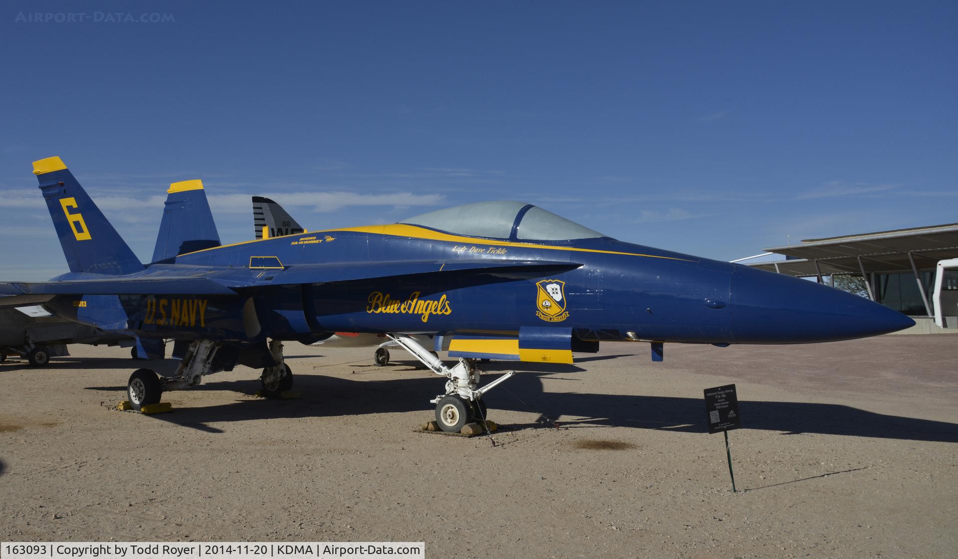 163093, McDonnell Douglas F/A-18A Hornet C/N 0475/A391, On Display at the Pima Air and Space Museum