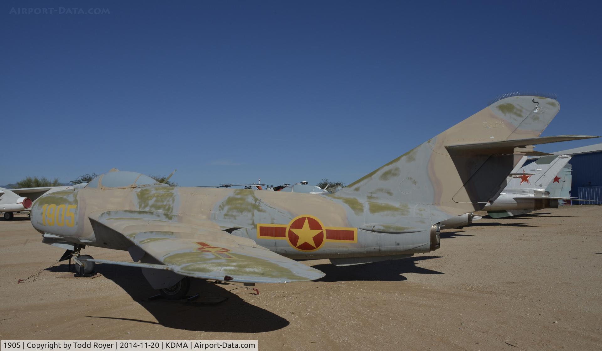 1905, Mikoyan-Gurevich MiG-17F C/N 101905, On display at the Pima Air and Space Museum