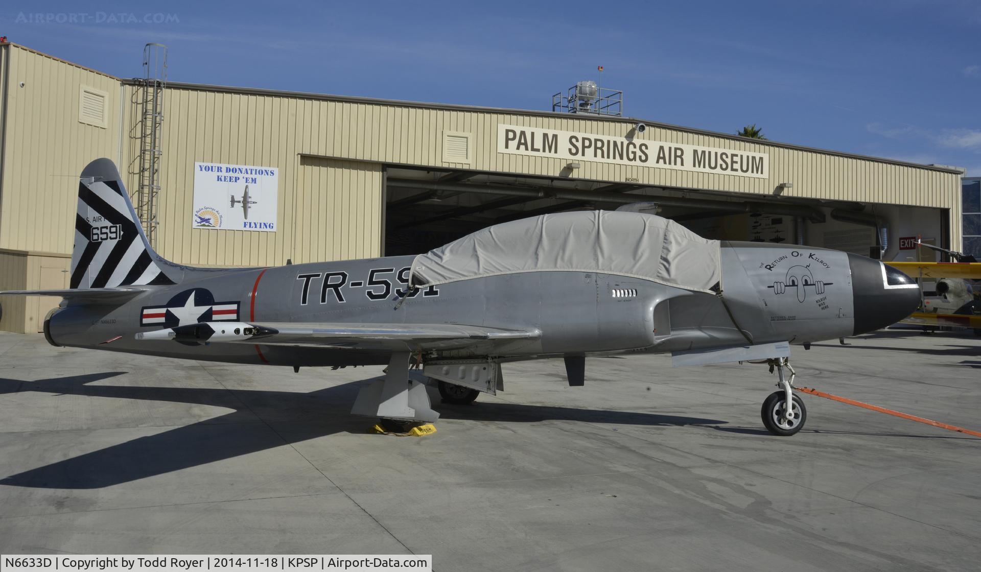 N6633D, Lockheed T-33B (TV-2 Seastar) C/N Not found 126591/N6633D, At the Palm Springs Air Museum
