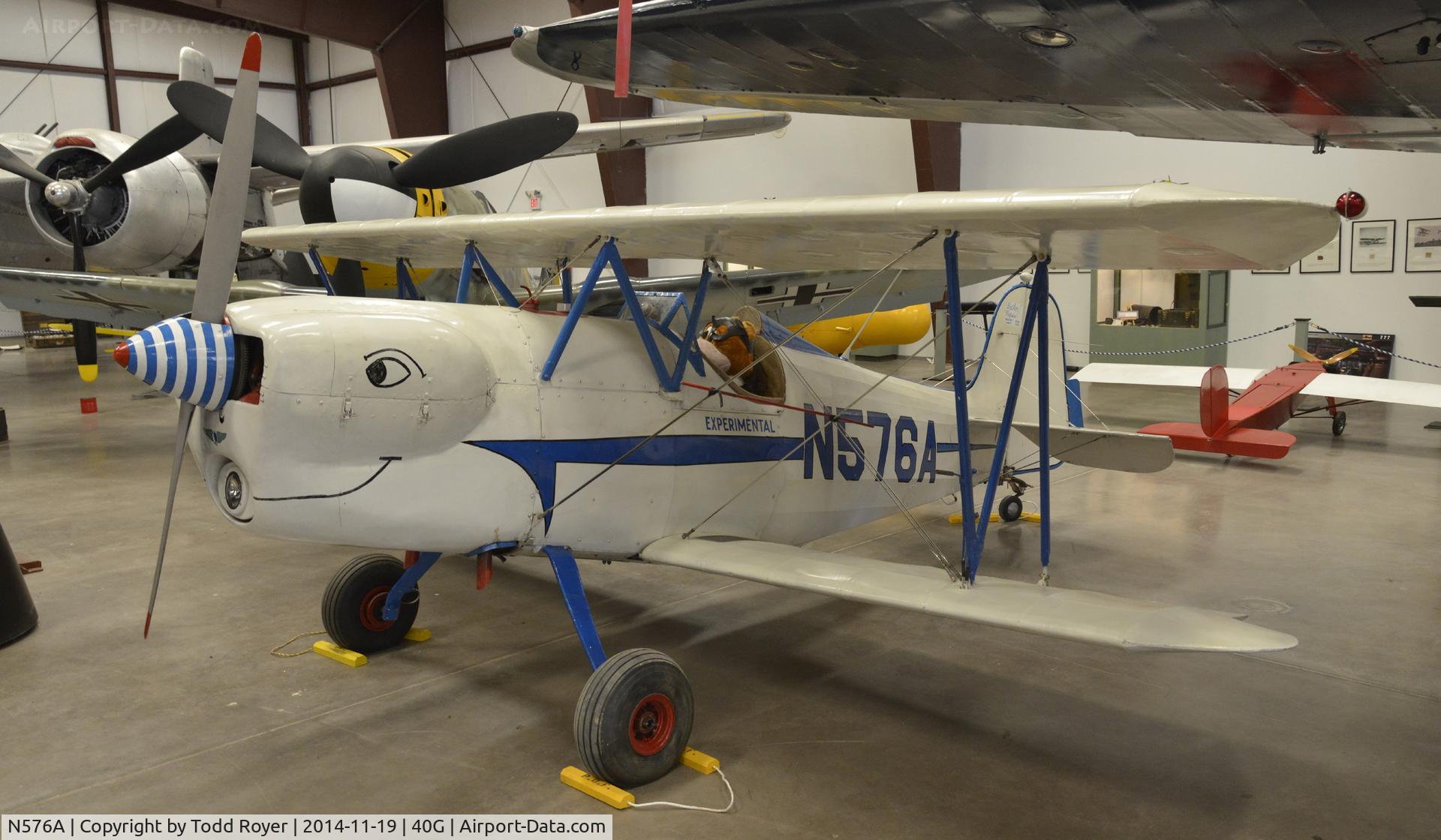 N576A, 1964 Bretthauer Lewann Biplane DD-1 C/N 1, On display at the Planes of Fame Valle location
