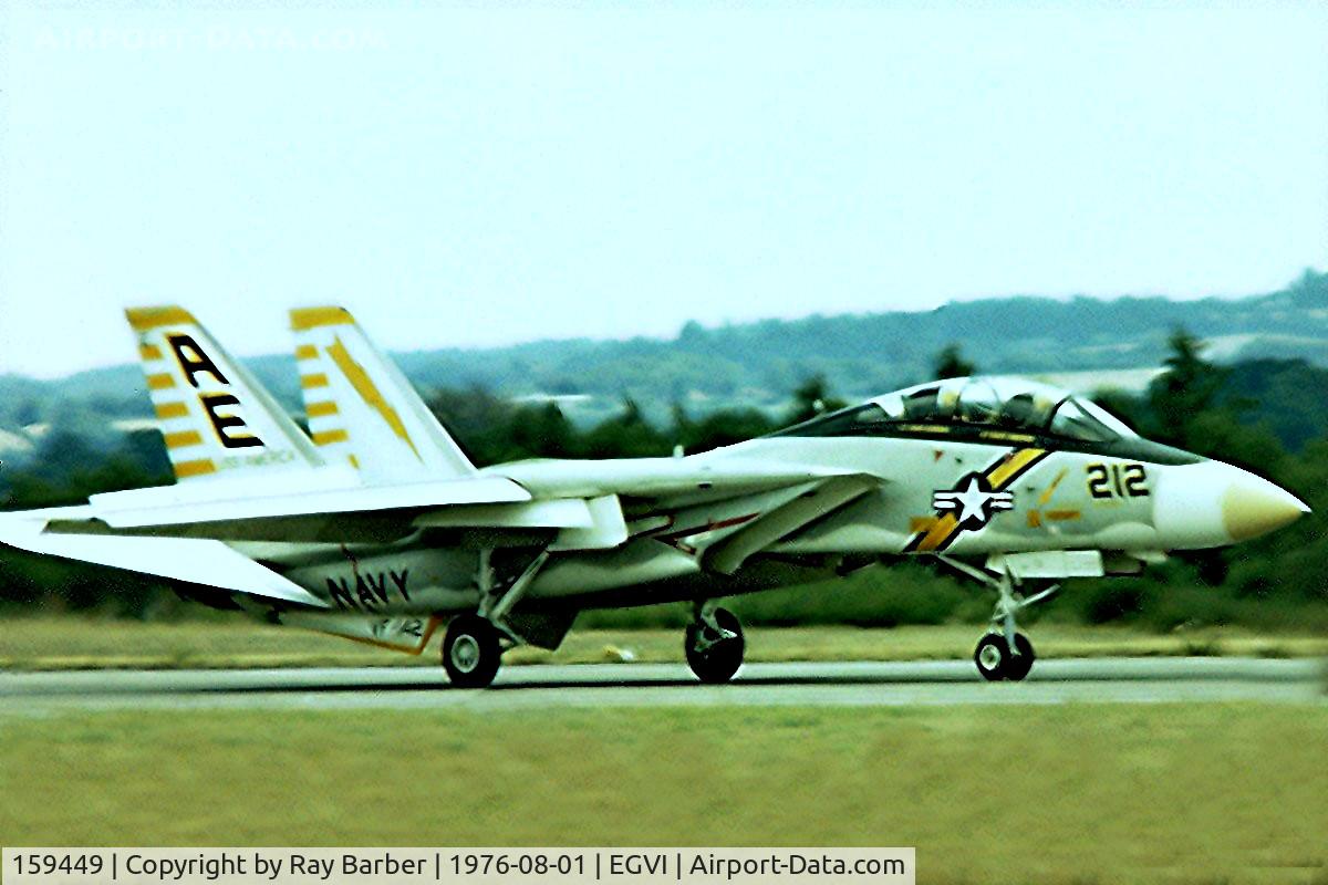 159449, Grumman F-14A Tomcat C/N 115, Grumman F-14A Tomcat [115] (United States Navy) RAF Greenham Common~G 01/08/1976. From a slide.
