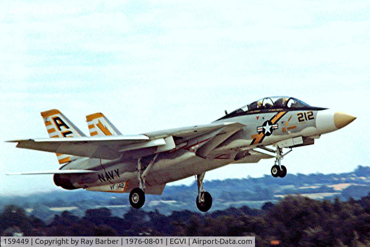 159449, Grumman F-14A Tomcat C/N 115, Grumman F-14A Tomcat [115] (United States Navy) RAF Greenham Common~G 01/08/1976. From a slide.
