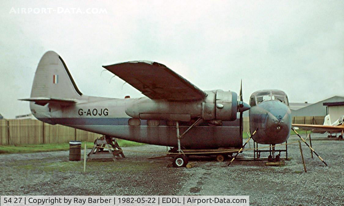 54 27, Hunting Percival P-66 Pembroke C54 C/N P66/1019, 54+27   Percival P.66 Pembroke C.54 [P66/1019] (German Air Force) Dusseldorf~D 22/05/1982. From a slide .