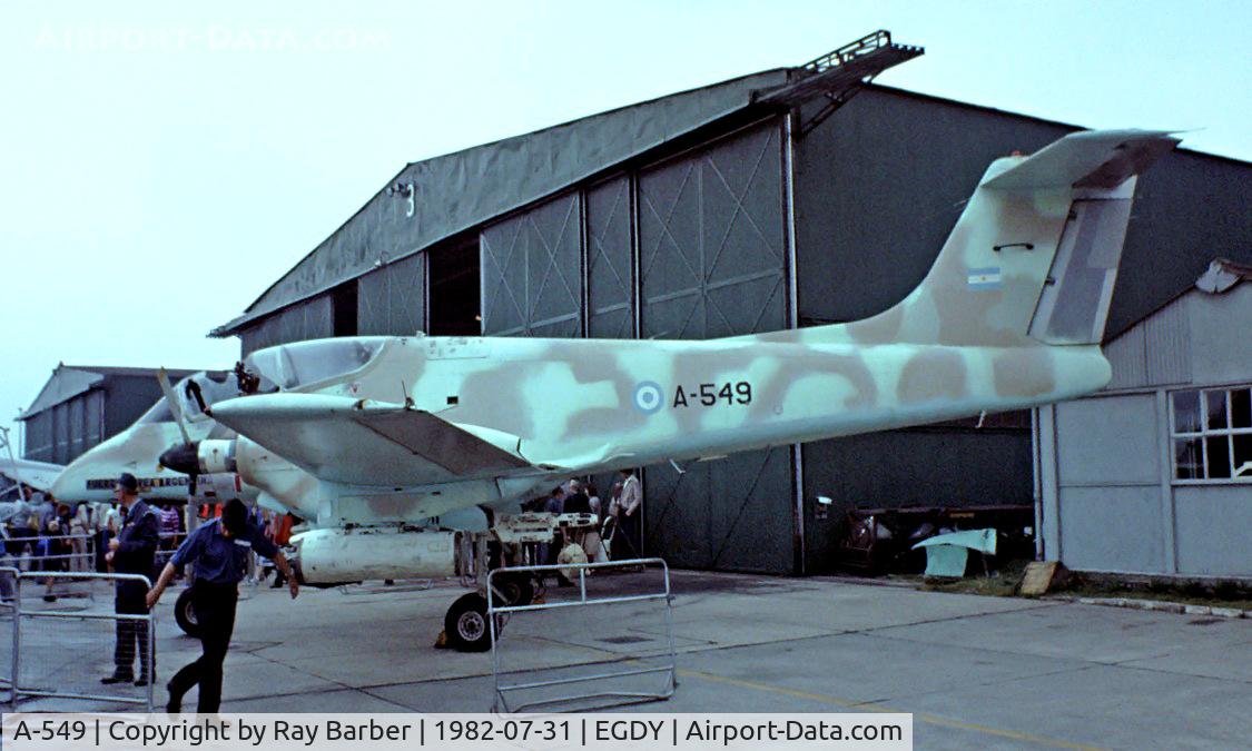 A-549, FMA IA-58A Pucará C/N 050, FMA IA.58A Pucara [050] (Argentine Air Force) RNAS Yeovilton~G 31/07/1982. From a slide.