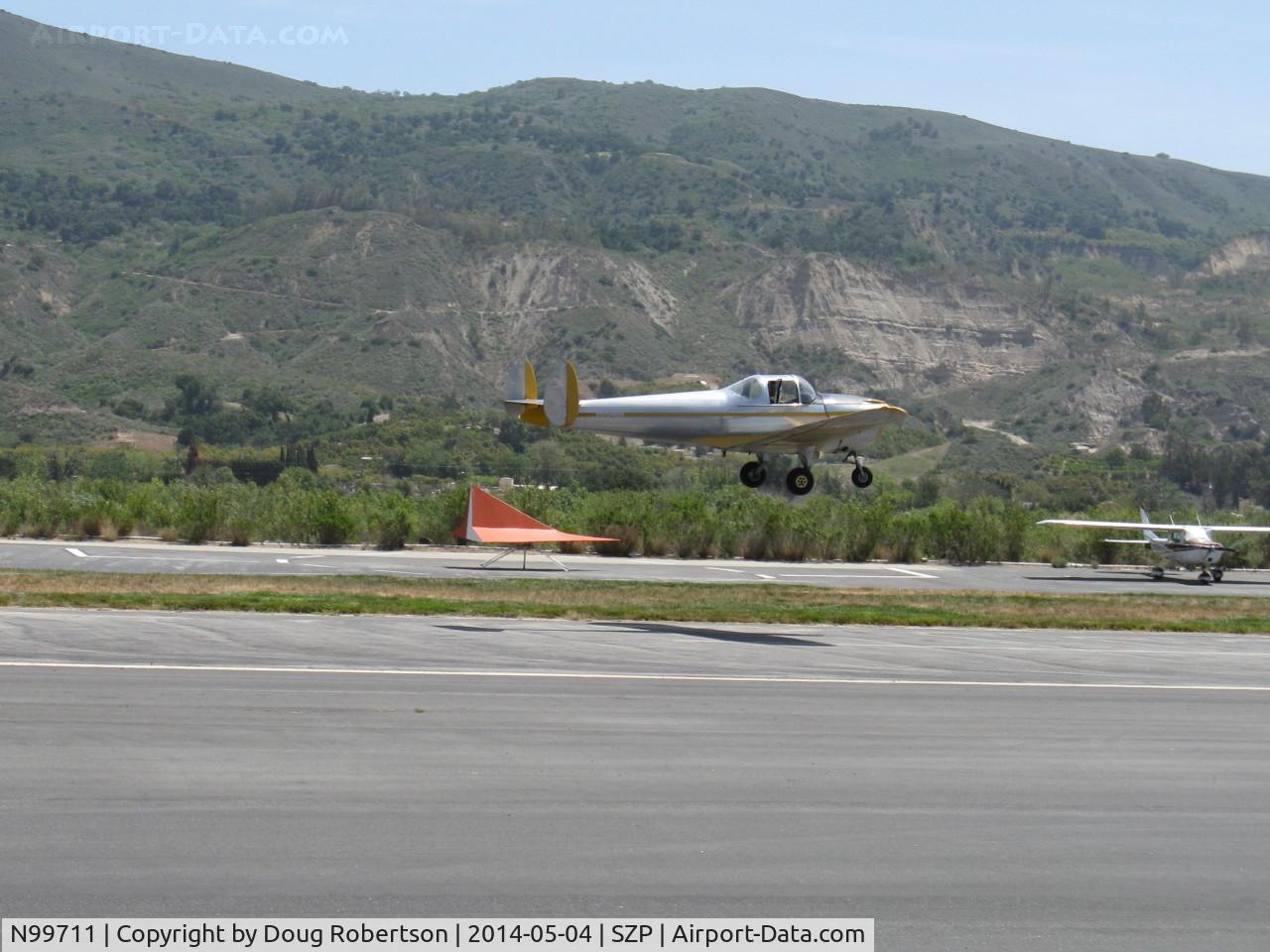 N99711, 1946 Erco 415D Ercoupe C/N 2334, 1946 ERCO Ercoupe 415-D, Continental O-200 100 Hp upgrade, takeoff climb Rwy 22