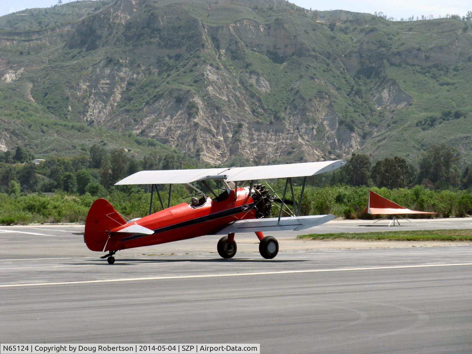 N65124, 1943 Boeing A75N1(PT17) C/N 75-1260, 1943 Boeing Stearman A75N1 (PT-17) 'Spirit of OPEC', P&W R-985 Wasp Jr. (by Jacobs) 450 Hp upgrade, landing roll Rwy 22