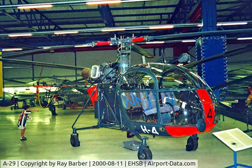 A-29, Sud SE-3130 Alouette II C/N 1753, Sud Aviation SE.3130 Alouette II [1753] (Royal Netherlands Navy) Kamp Van Zeist Soesterberg~PH 11/08/2000. Marked 