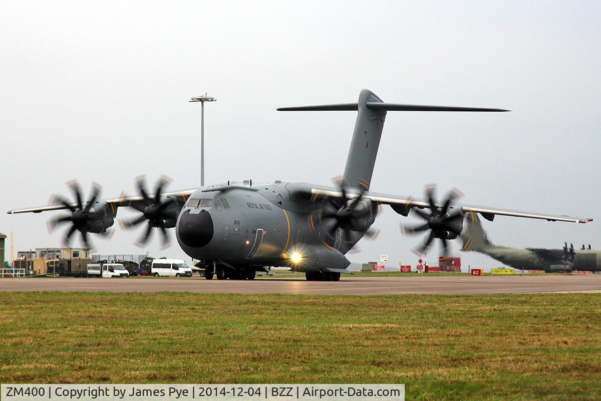 ZM400, 2014 Airbus A400M Atlas C.1 C/N 015, ZM400 taxiing out in readiness for departure on a crew training mission.