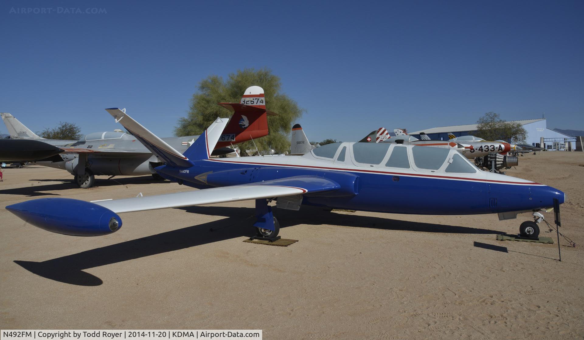 N492FM, 1966 Fouga CM-170 Magister C/N 492, On display at the Pima Air and Space Museum