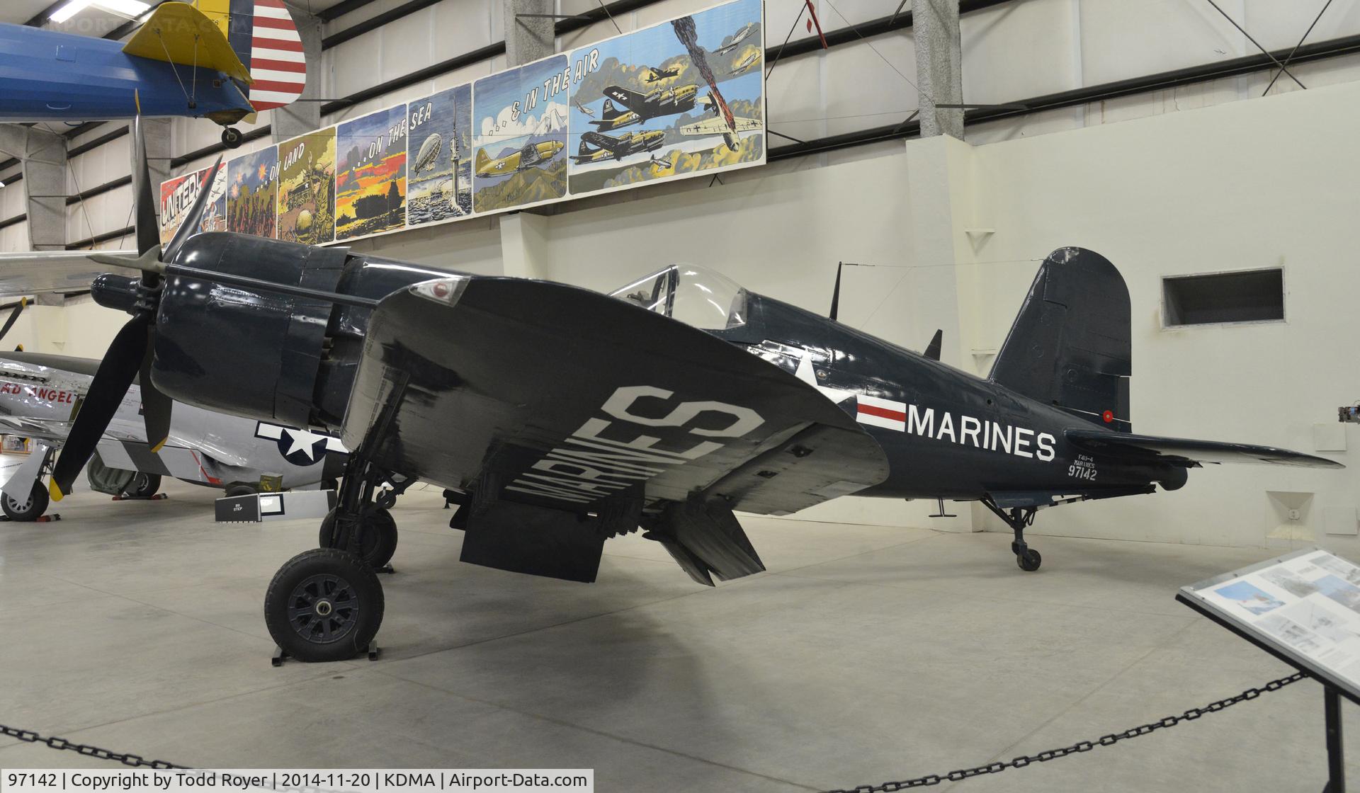 97142, Vought F4U-4 Corsair C/N 9296, On display at the Pima Air and Space Museum