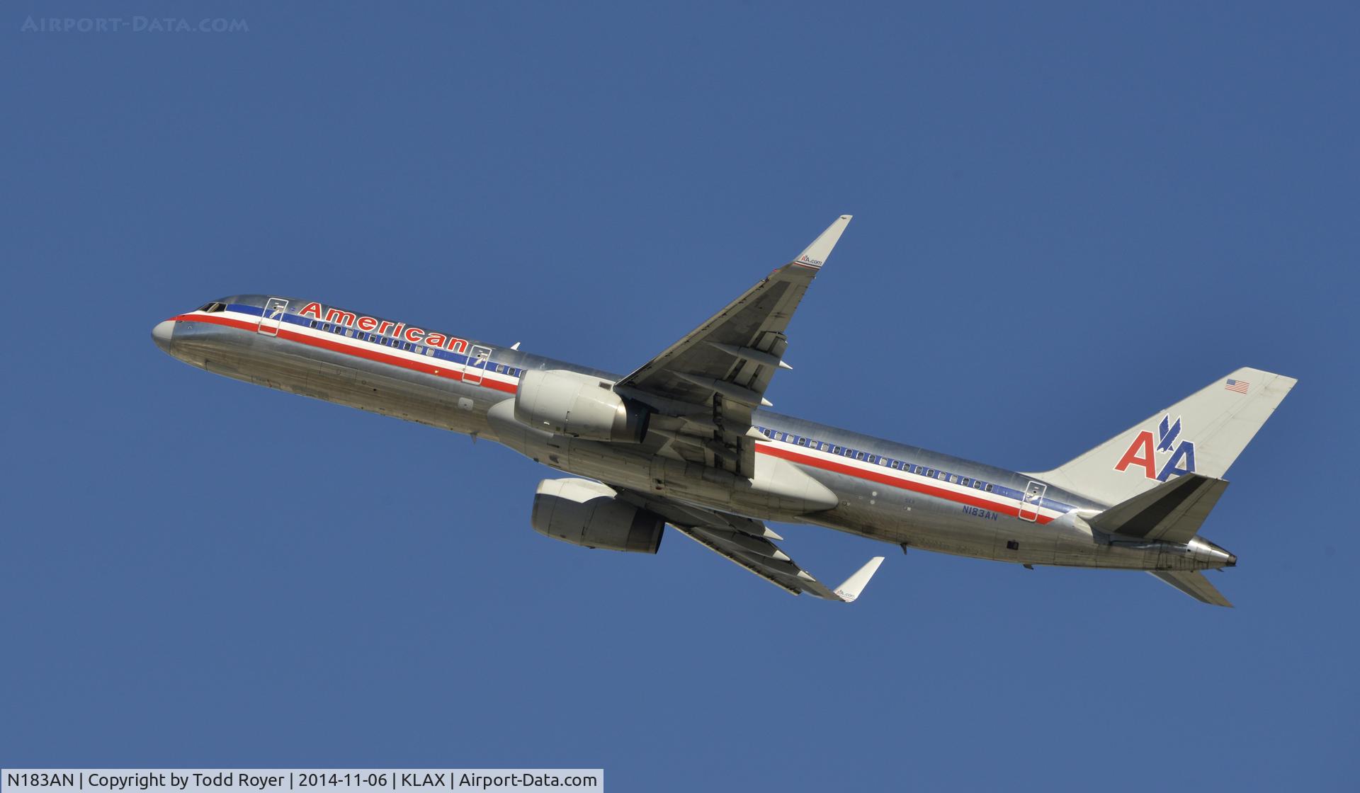N183AN, 1999 Boeing 757-223 C/N 29593, Departing LAX on 25R