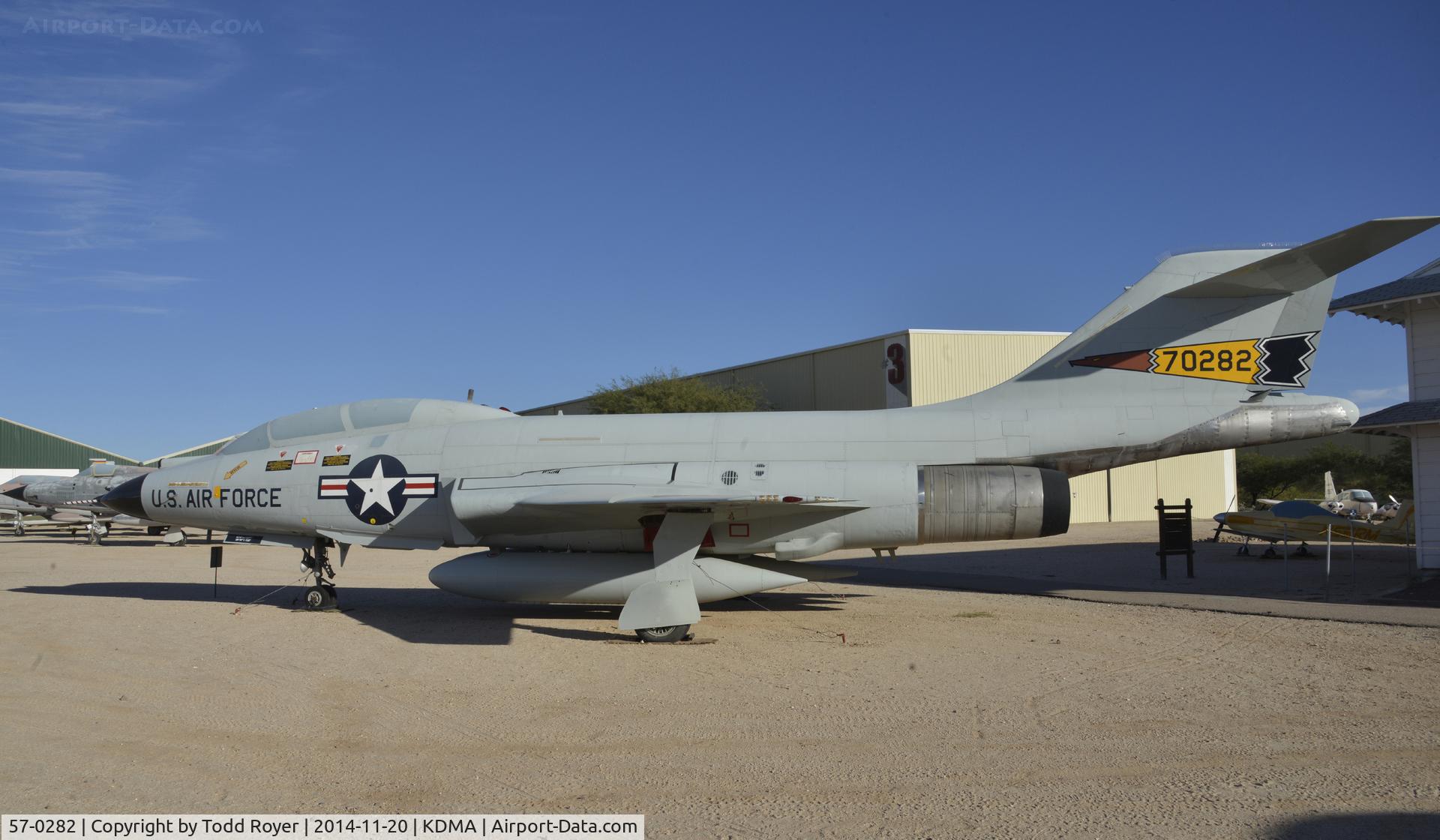 57-0282, 1957 McDonnell F-101B-85-MC Voodoo C/N 460, On display at the Pima Air and Space Museum