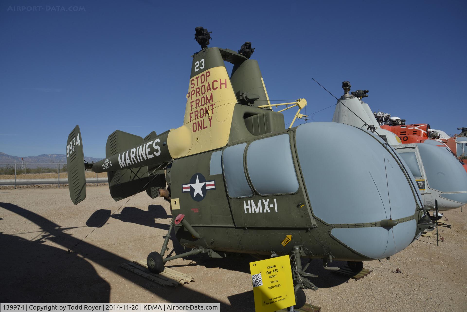 139974, Kaman OH-43D Huskie C/N 21536, On display at the Pima Air and Space Museum