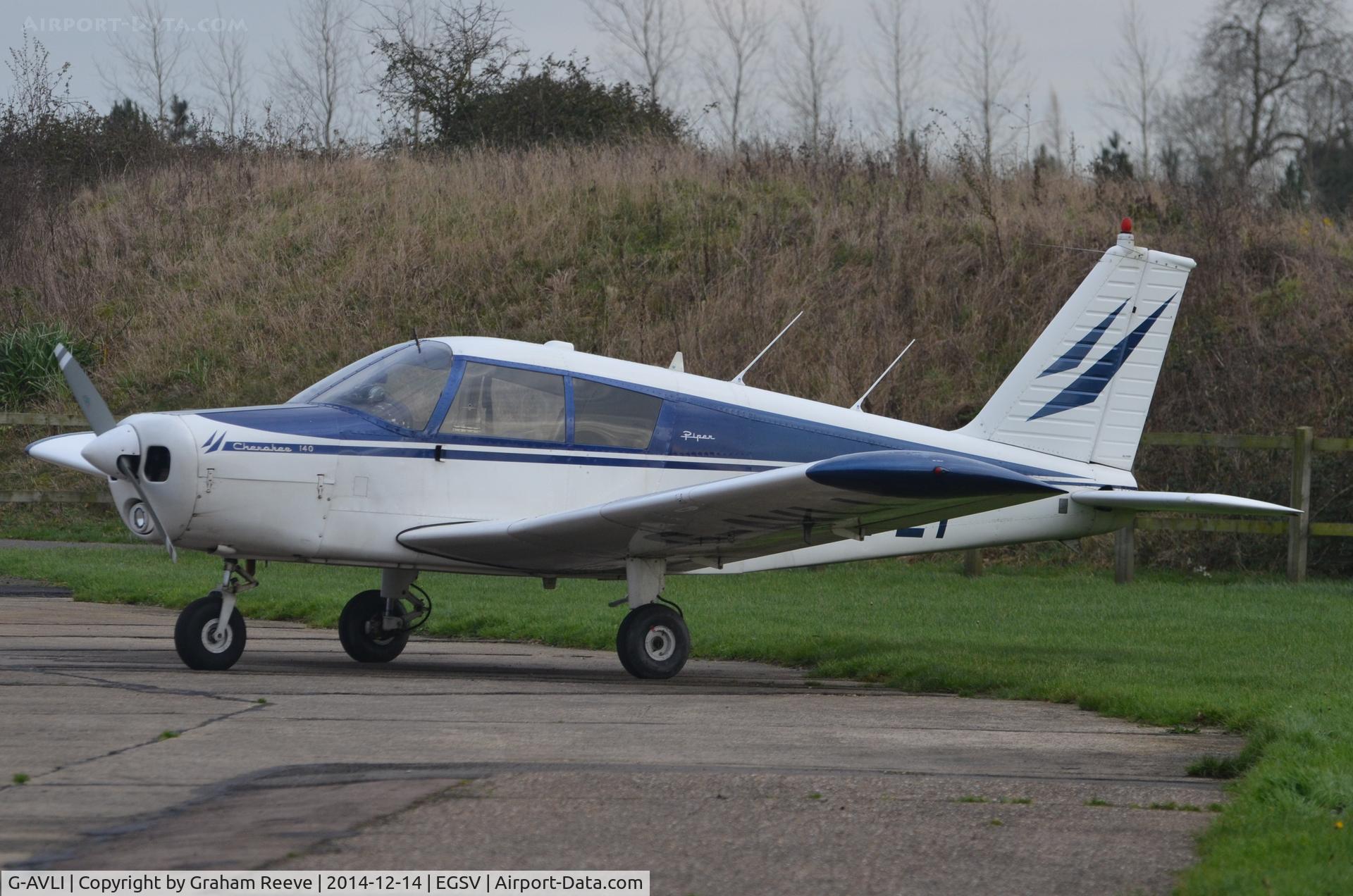 G-AVLI, 1967 Piper PA-28-140 Cherokee C/N 28-23388, Parked at Old Buckenham.