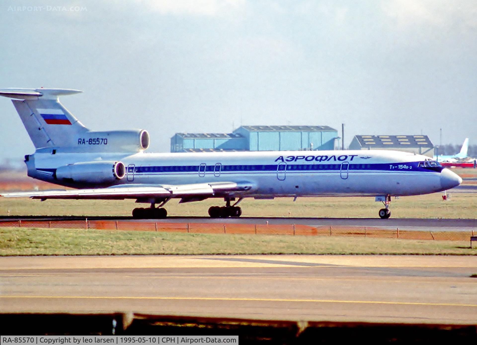 RA-85570, 1983 Tupolev Tu-154B-2 C/N 83A570, Copenhagen 10.3.95