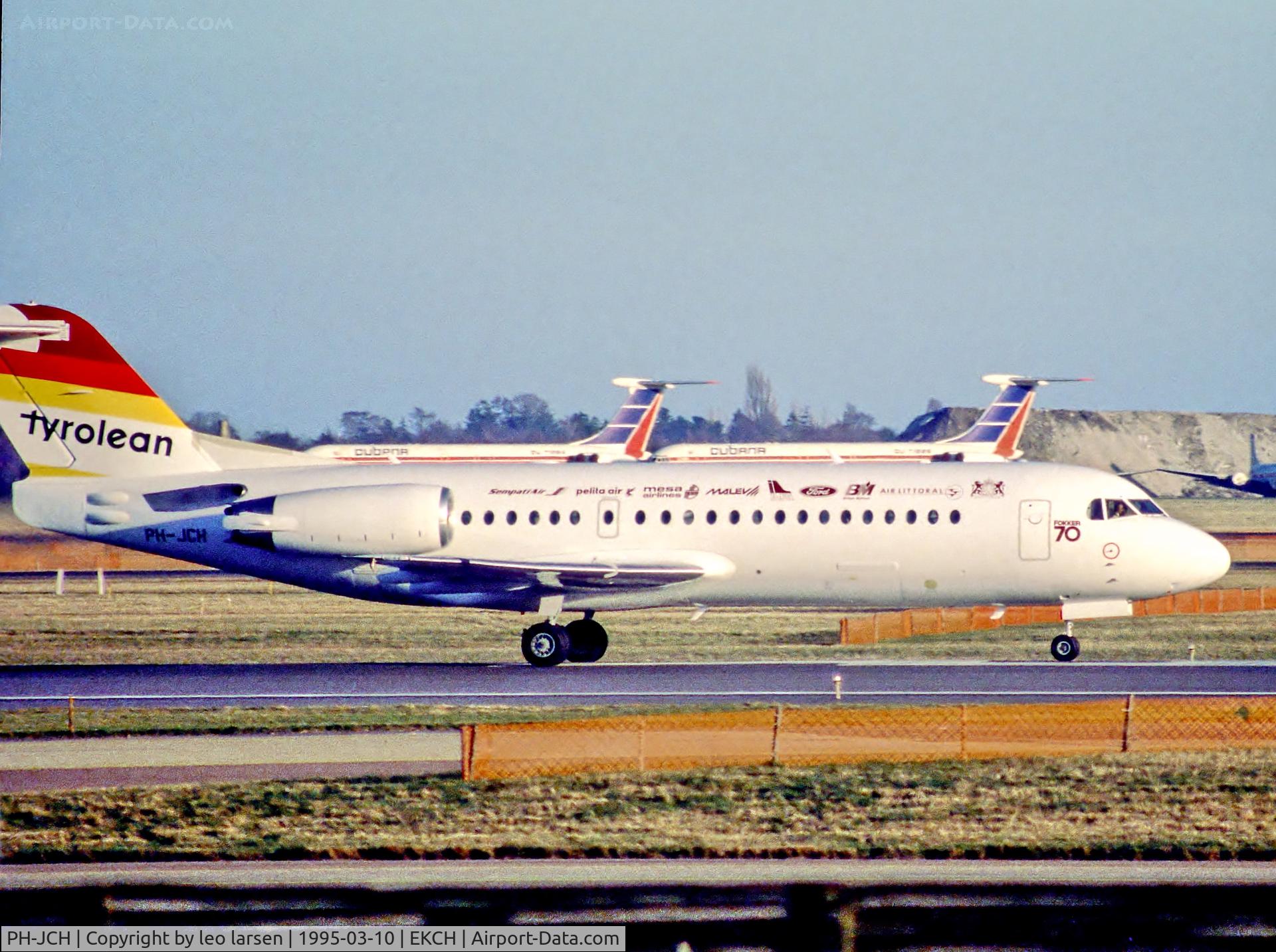 PH-JCH, 1994 Fokker 70 (F-28-0070) C/N 11528, Copenhagen 10.3.95