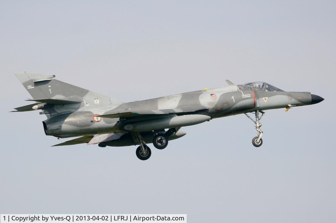 1, Dassault Super Etendard C/N 1, French Naval Aviation Dassault Super Etendard M (SEM), Short Approach Rwy 08, Landivisiau Naval Air Base (LFRJ)