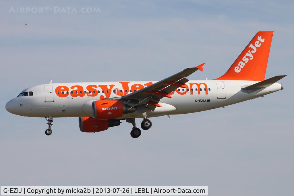 G-EZIJ, 2005 Airbus A319-111 C/N 2477, Landing