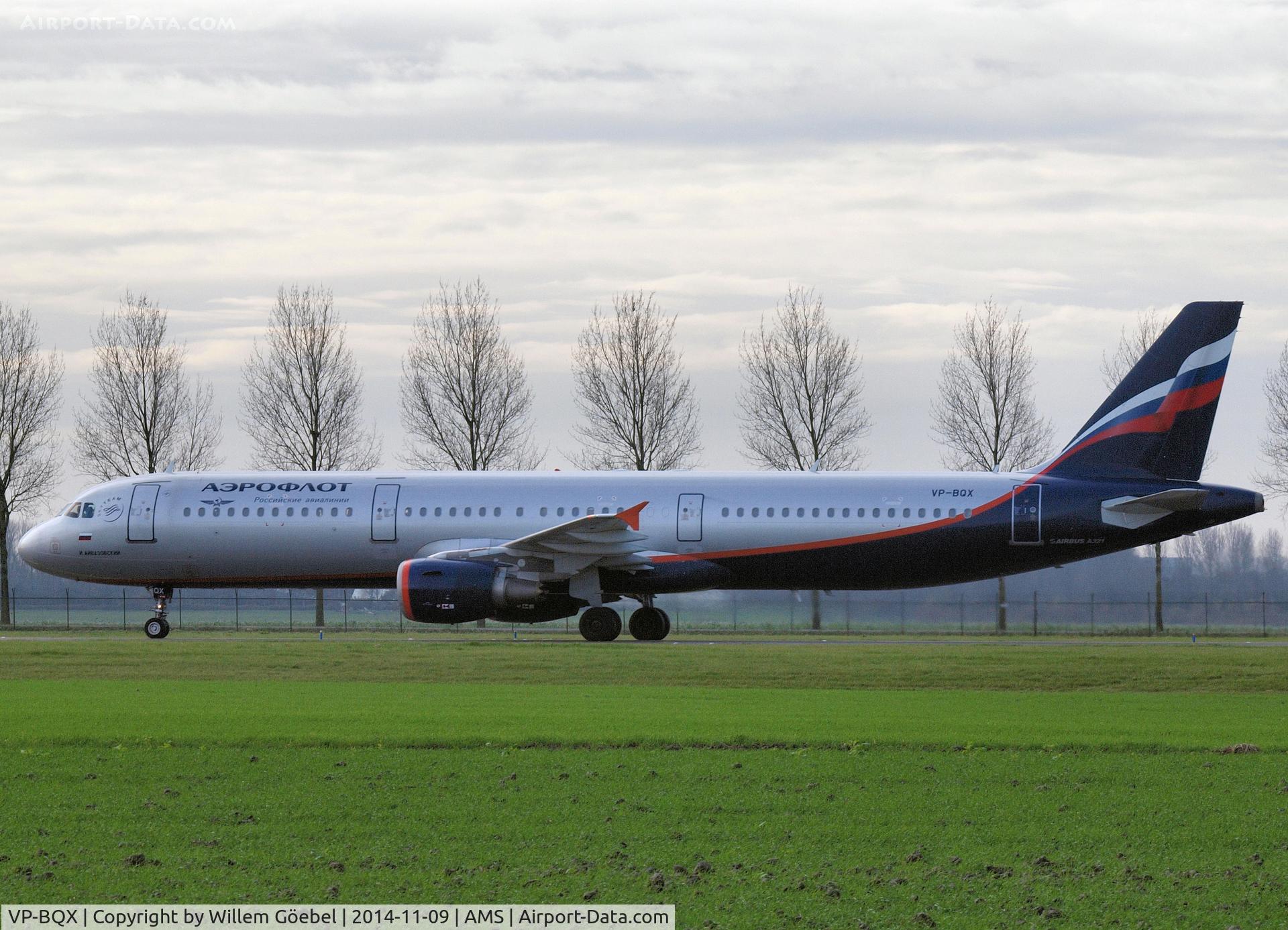 VP-BQX, 2006 Airbus A321-211 C/N 2957, Taxi to the gate of Schiphol Airport