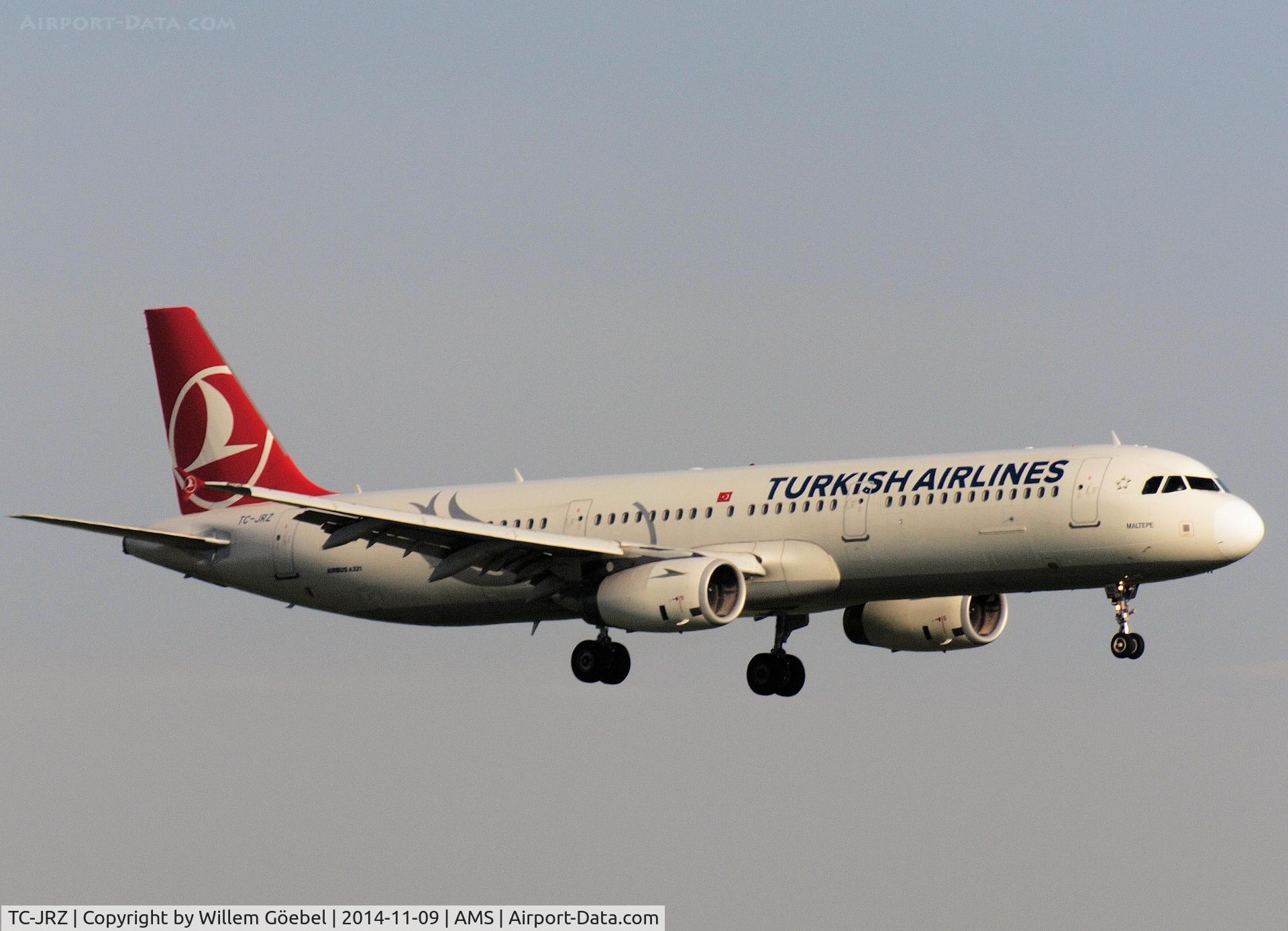 TC-JRZ, 2012 Airbus A321-231 C/N 5118, Landing on runway 18 C on Schiphol Airport