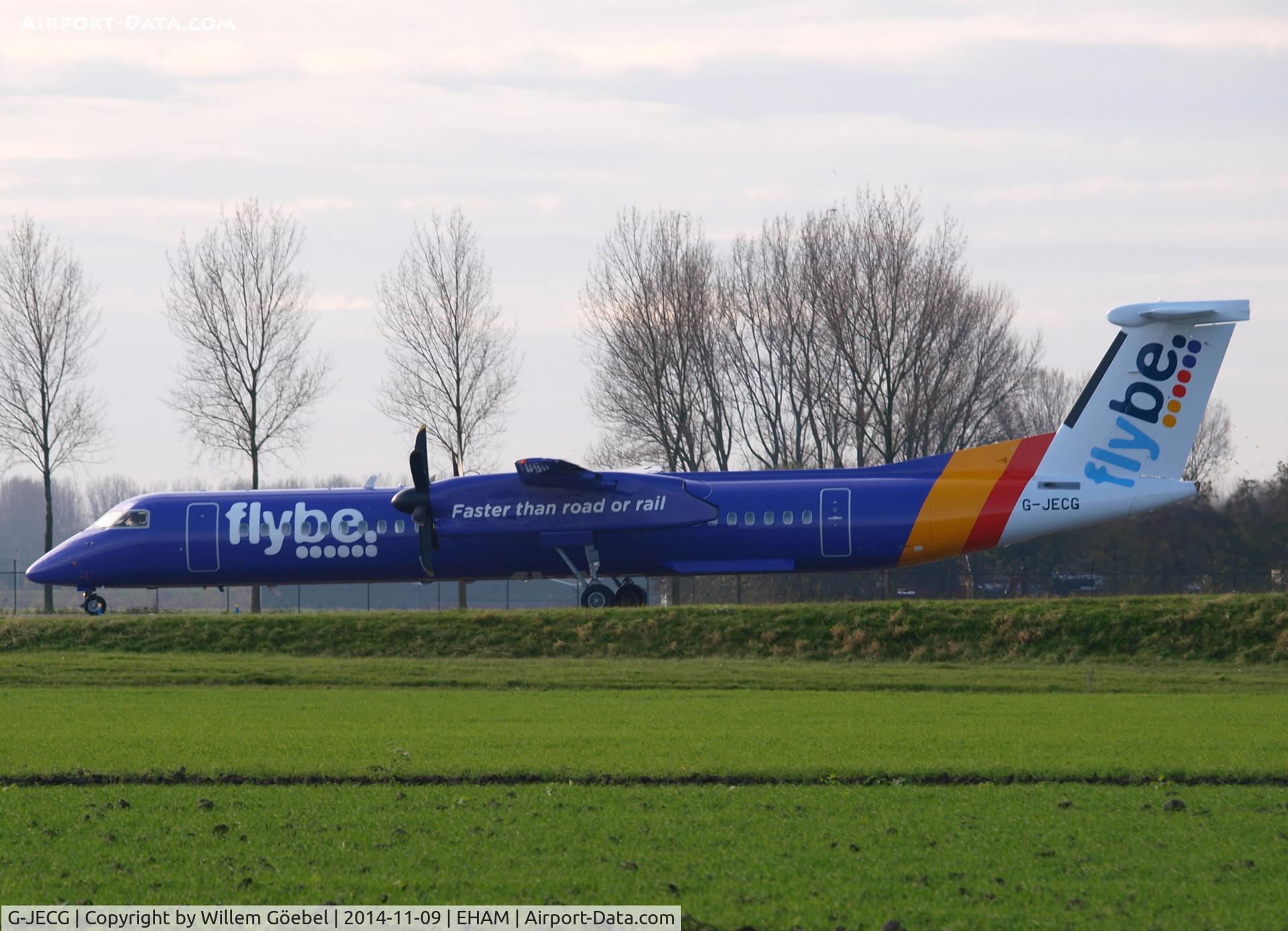 G-JECG, 2004 De Havilland Canada DHC-8-402Q Dash 8 C/N 4098, Taxi to the gate of Schiphol Airport