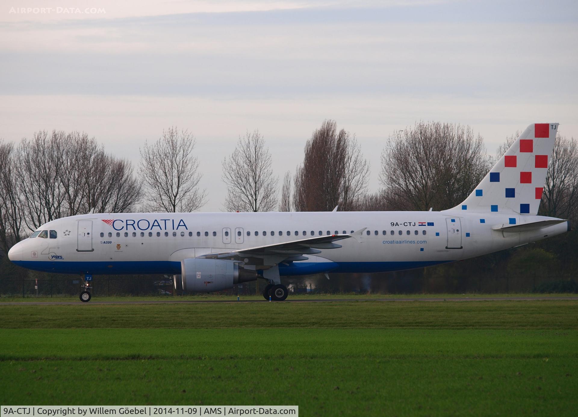 9A-CTJ, 1999 Airbus A320-214 C/N 1009, Taxi to the gate of Schiphol Airport (25 YEARS IN TE FRONT)