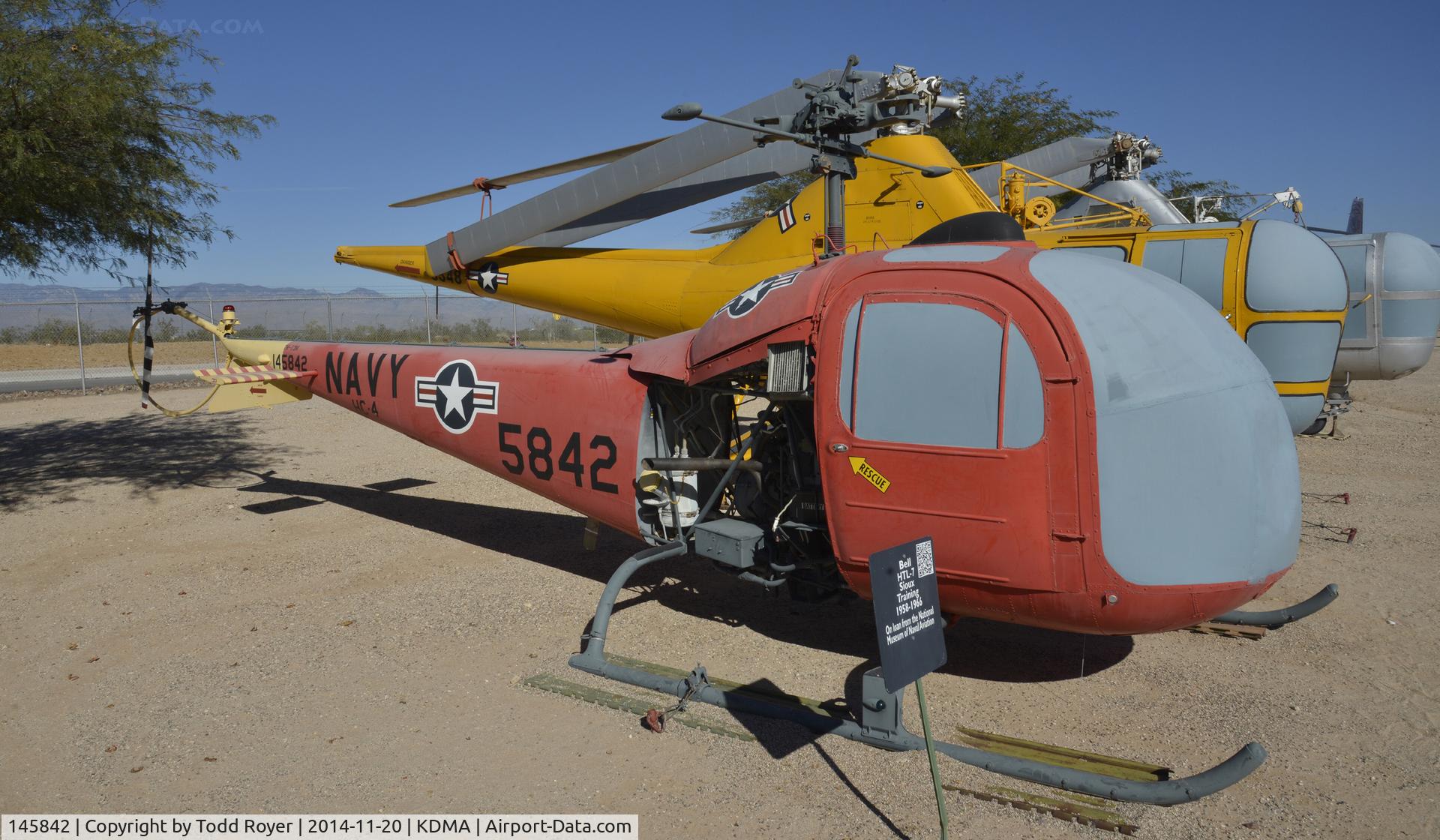 145842, Bell TH-13N C/N 2119, On display at the Pima Air and space Museum