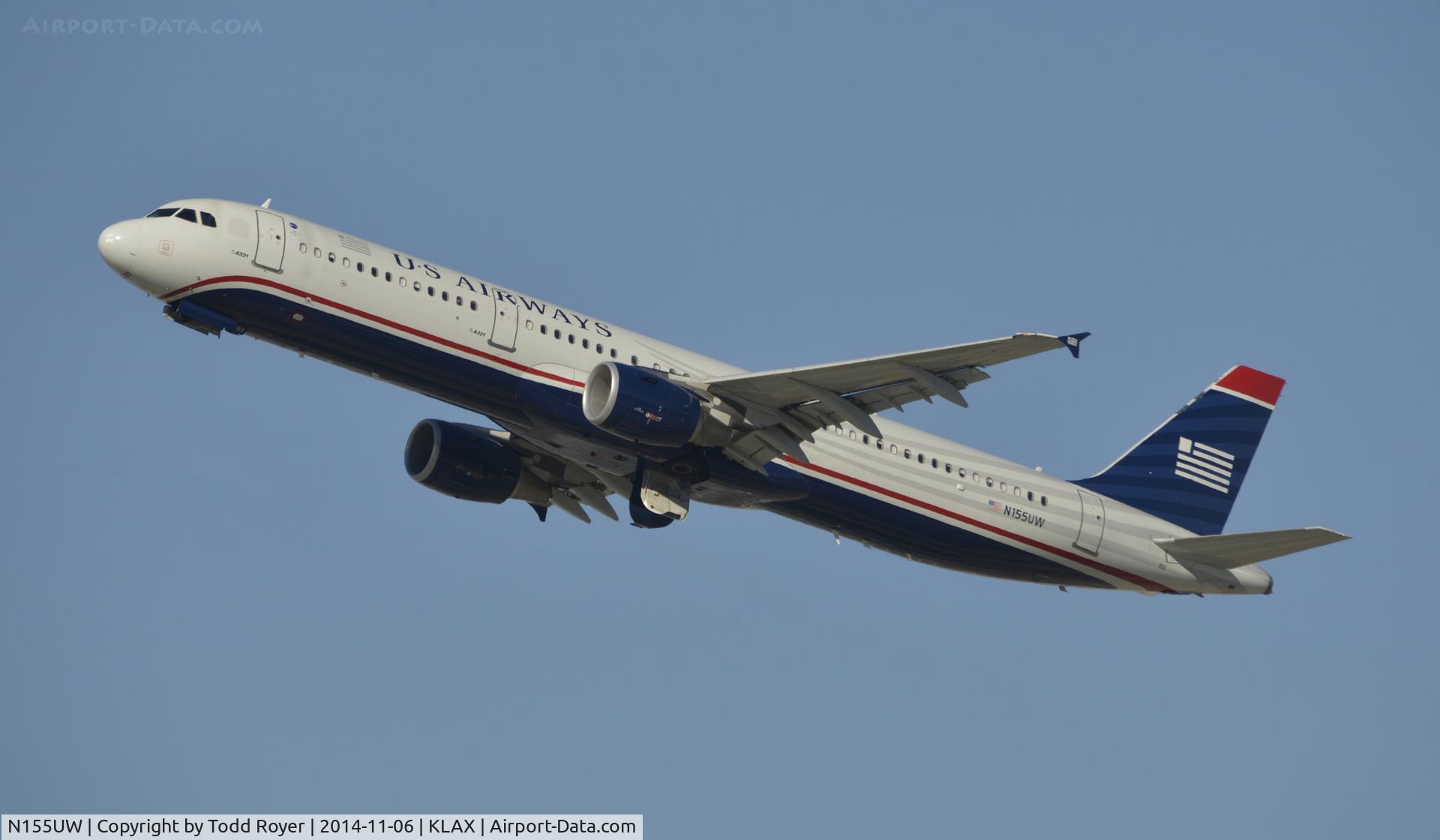 N155UW, 2013 Airbus A321-211 C/N 5659, Departing LAX on 25R