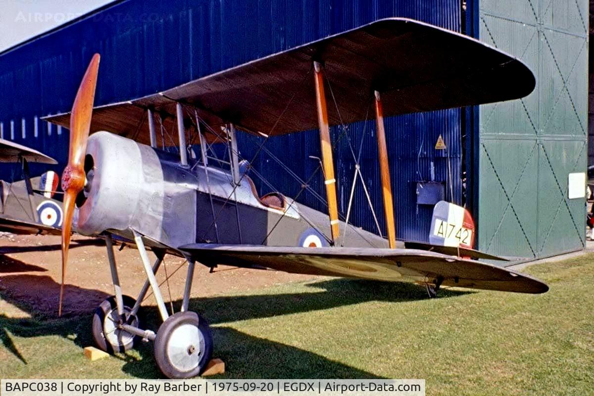 BAPC038, 1962 Bristol Scout D Replica C/N BAPC.038, Bristol Scout D Replica [Unknown] St Athan~G 20/09/1975. From a slide.