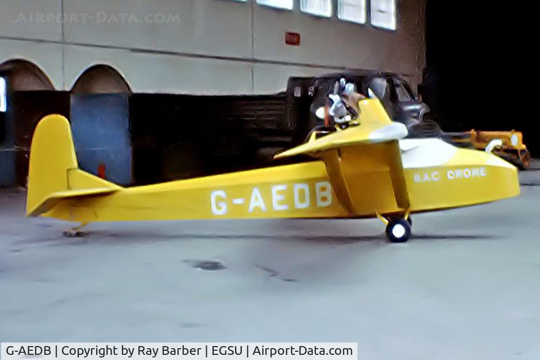 G-AEDB, 1936 BAC Drone C/N 13, G-AEDB   B.A.C Drone 2 [13] Duxford~G 28/06/1975. From a slide.