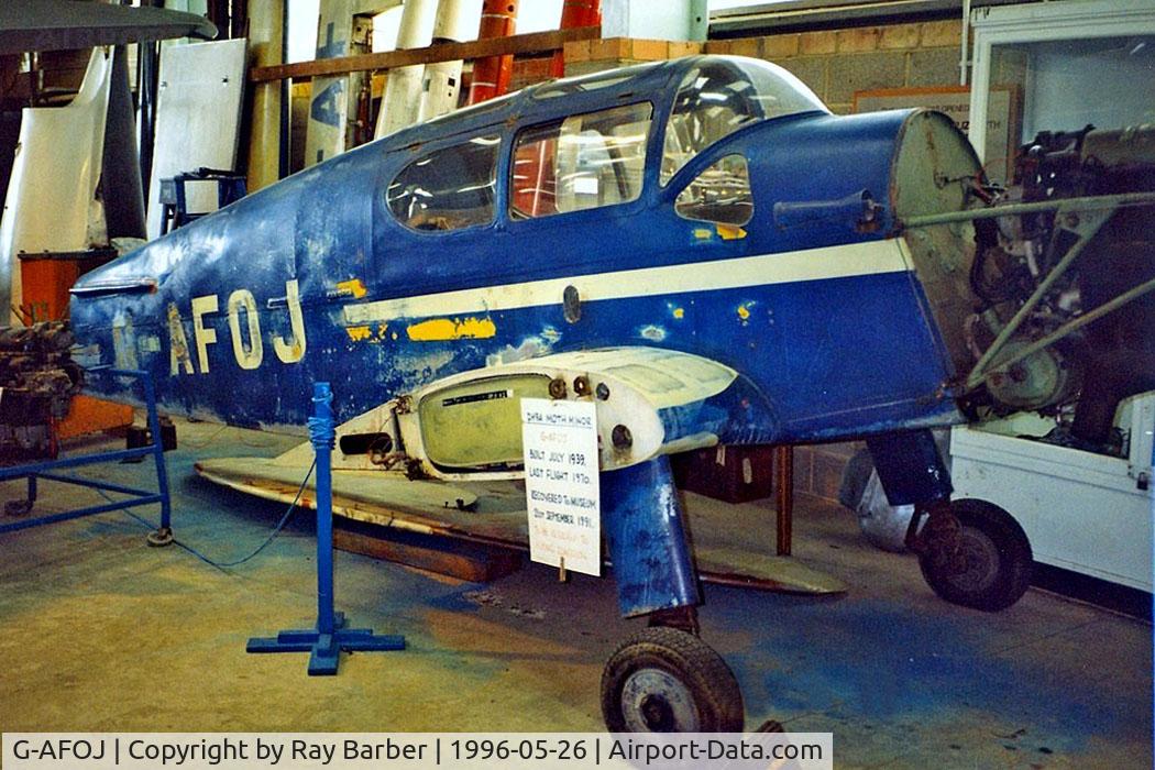 G-AFOJ, 1939 De Havilland DH-94 Moth Minor Coupe C/N 9407, De Havilland DH.94 Moth Minor Coupe [9407] London Colney Herts~G 26/05/1996