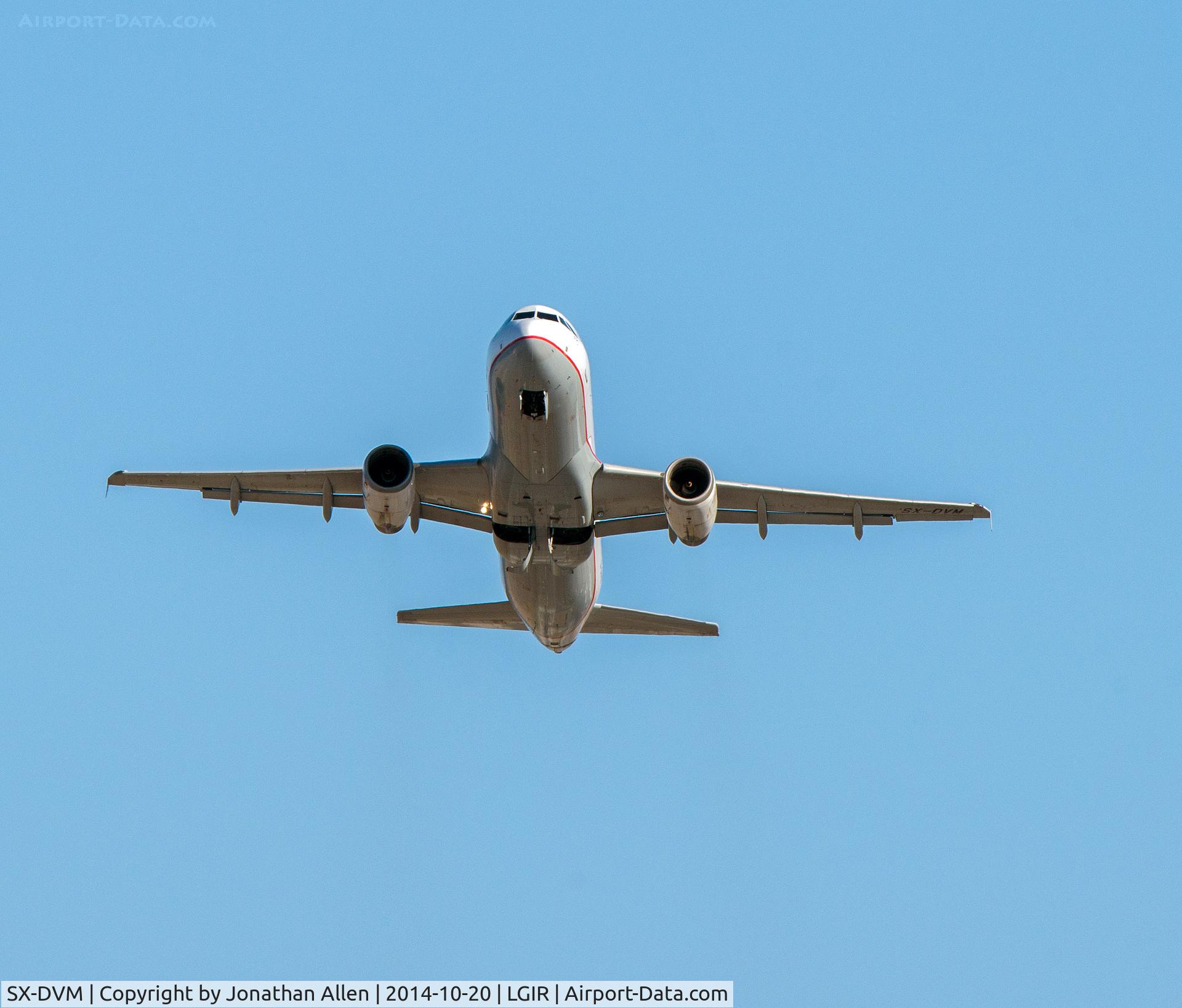 SX-DVM, 2008 Airbus A320-232 C/N 3439, Taking off from Heraklion, Crete.