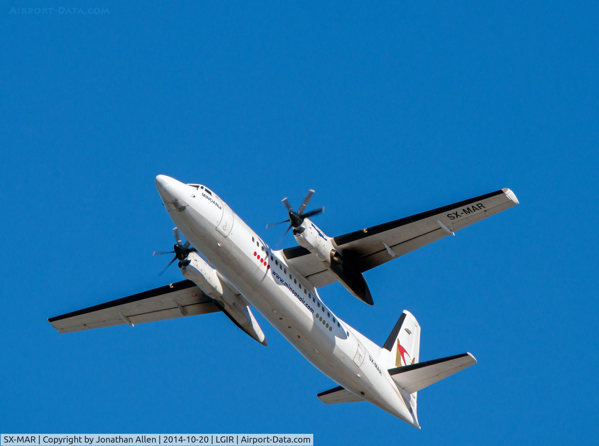 SX-MAR, 1990 Fokker 50 C/N 20189, Taking off from Heraklion, Crete.