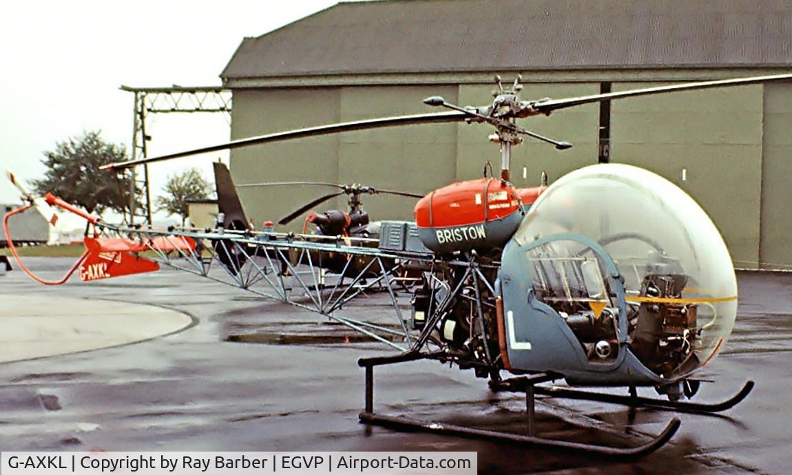 G-AXKL, 1969 Westland AB-47G-4A C/N WA717, Westland-Bell 47G-4A [WA.717] (Bristow Helicopters Ltd) AAC Middle Wallop~G 06/08/1977