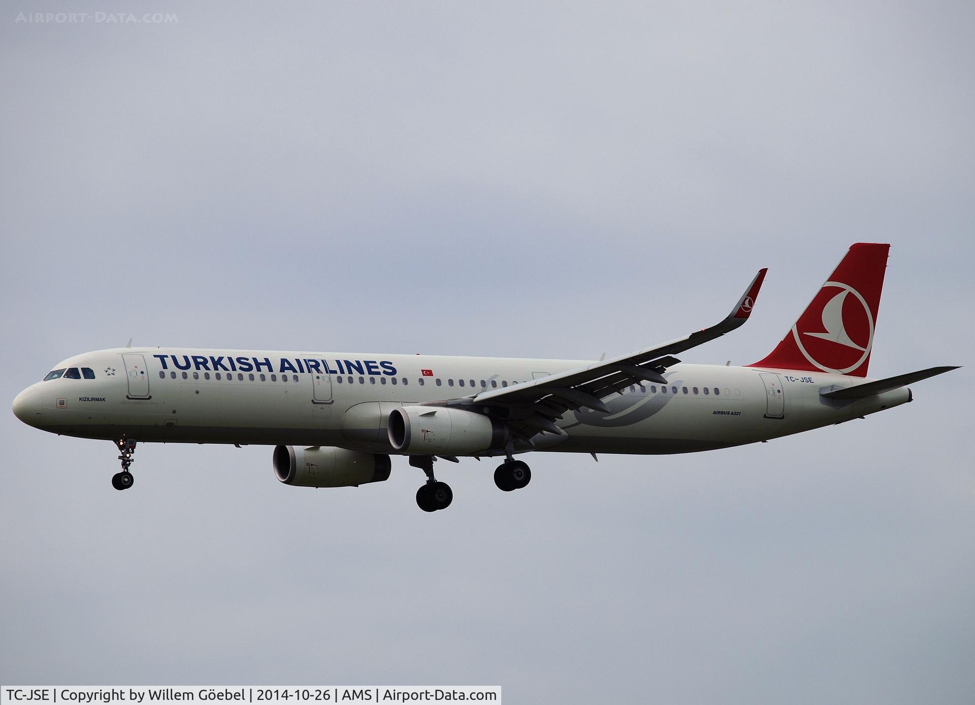 TC-JSE, 2012 Airbus A321-231 C/N 5450, Landing on runway 18C of Amsterdam Airport