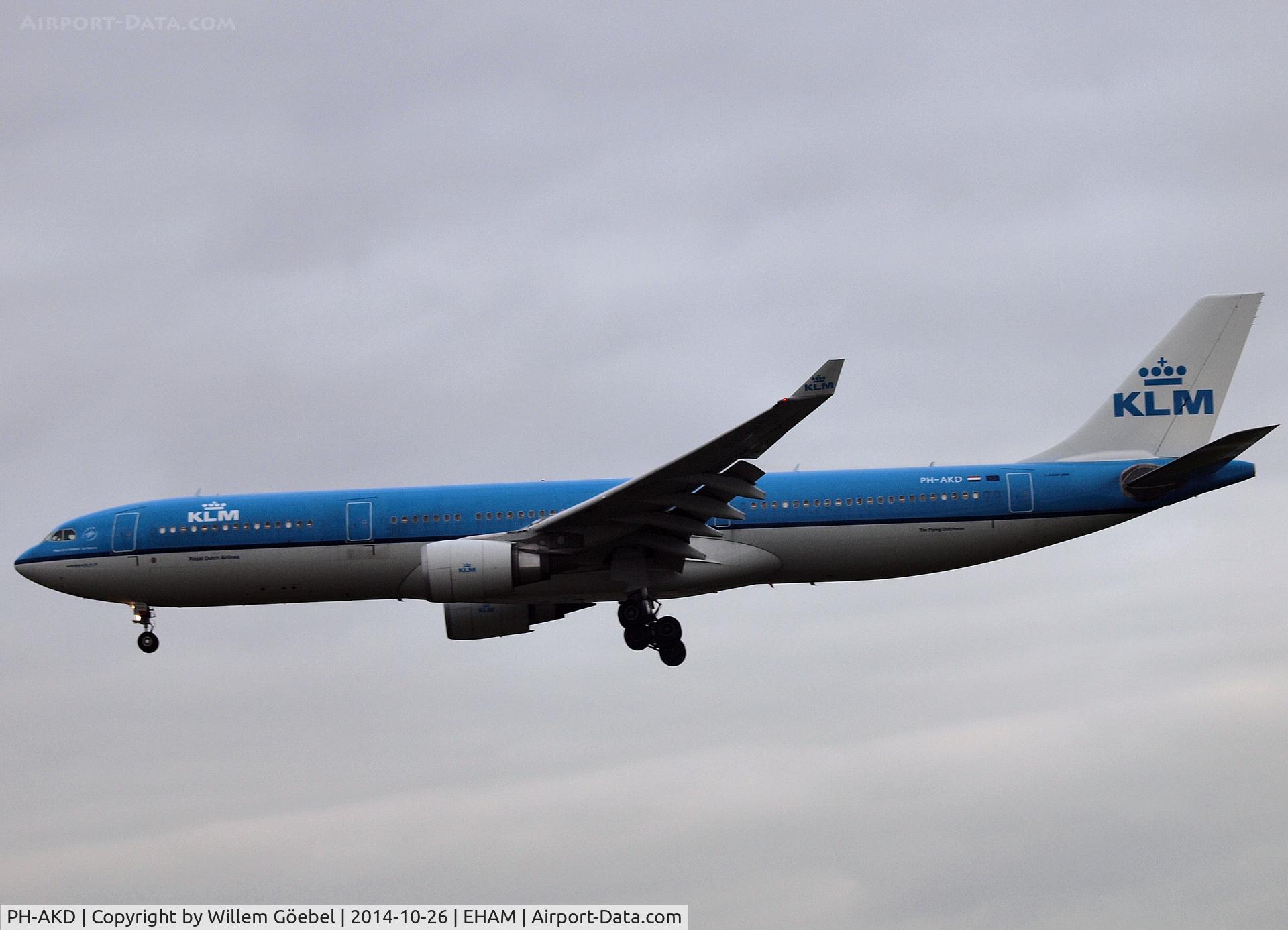 PH-AKD, 2012 Airbus A330-303 C/N 1300, Landing on runway 18C of Amsterdam Airport