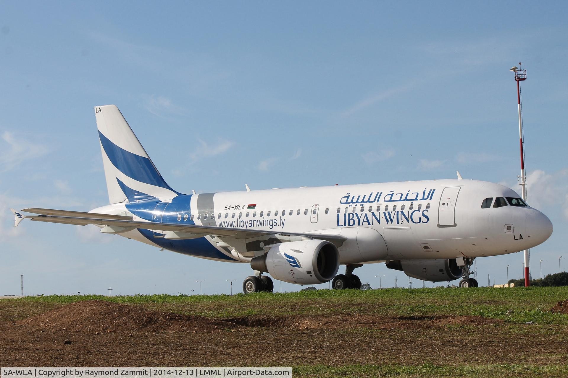 5A-WLA, 2006 Airbus A319-112 C/N 2878, A319 5A-WLA of Libyan Wings passed and stayed in Malta due Tripoli International Airport closure.
