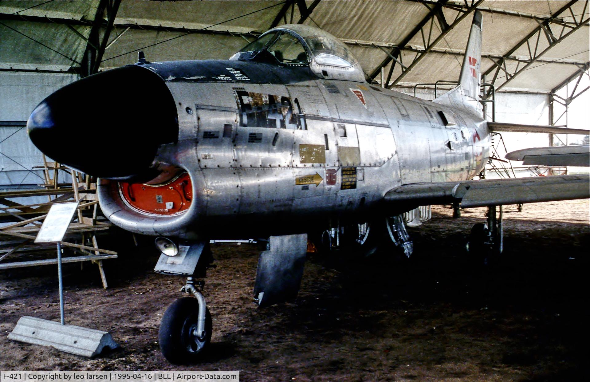 F-421, 1951 North American F-86D-35-NA Sabre C/N 173-554, Billund Museum 16.4.95