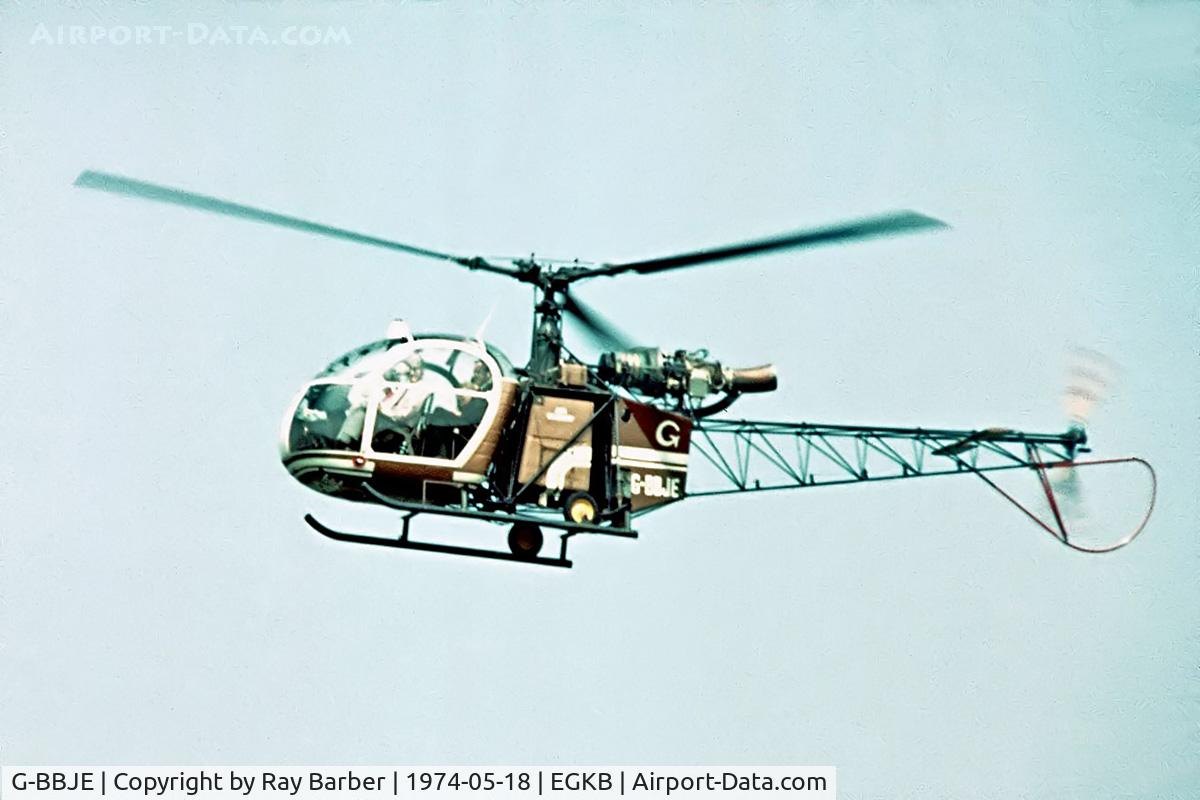 G-BBJE, 1970 Aerospatiale SA-318C Alouette II Astazou C/N 2172, Aerospatiale SA.315B Lama [2172] (Medminster Ltd) Biggin Hill~G 18/05/1974. From a slide.