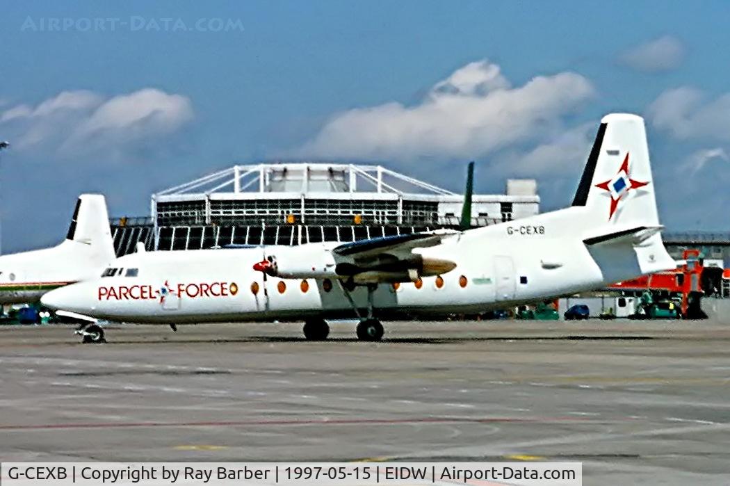 G-CEXB, 1977 Fokker F-27-500 Friendship C/N 10550, Fokker F-27-500 Friendship [10550] (Channel Express) Dublin~EI 15/05/1997