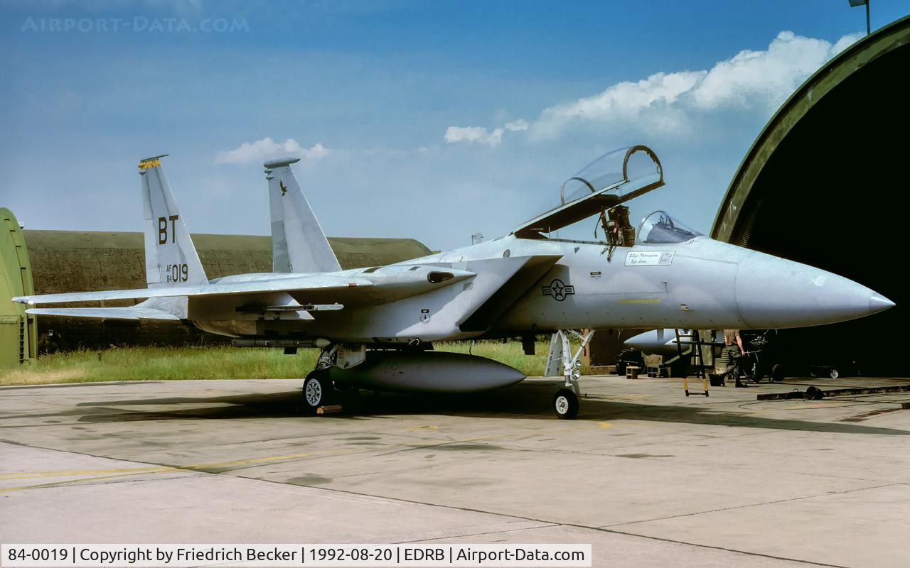 84-0019, 1984 McDonnell Douglas F-15C Eagle C/N 0929/C322, flightline at Bitburg AB