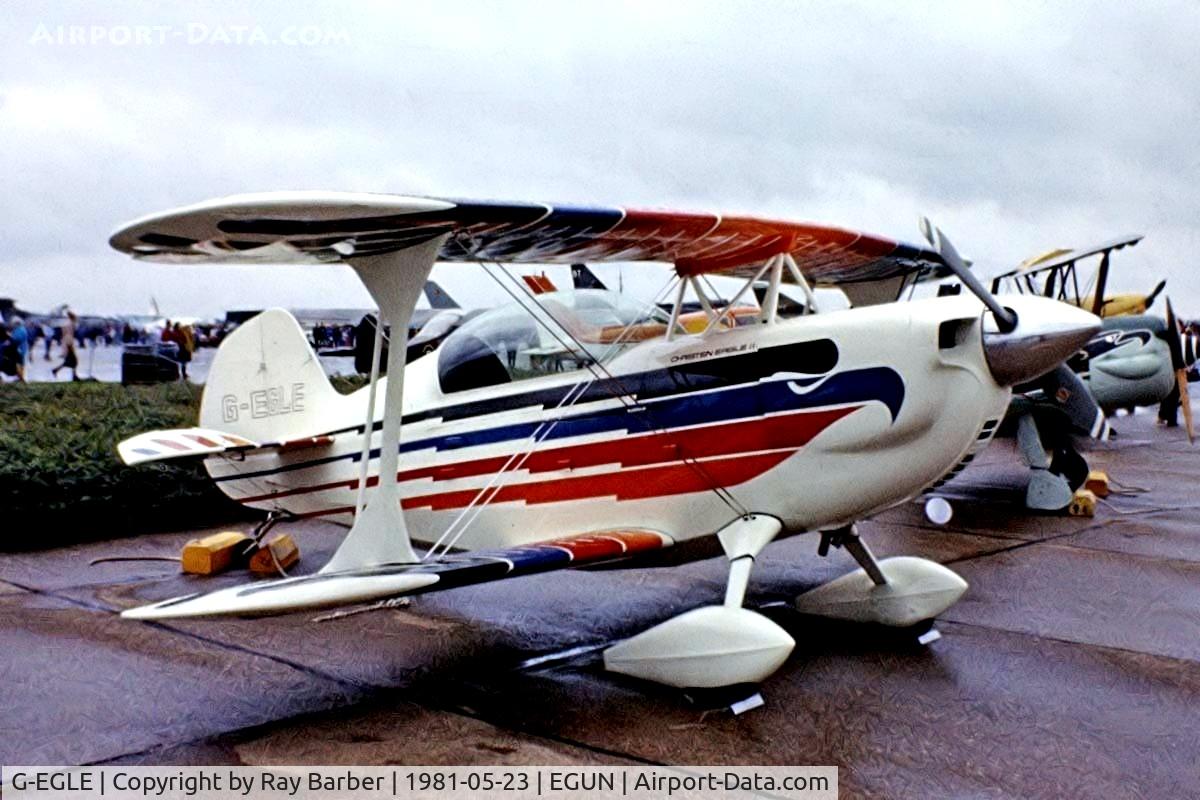 G-EGLE, 1980 Christen Eagle II C/N F0053, Christen Eagle II [F.0053] (Airmore Aviation Ltd) RAF Mildenhall~G 23/05/1981. From a slide.