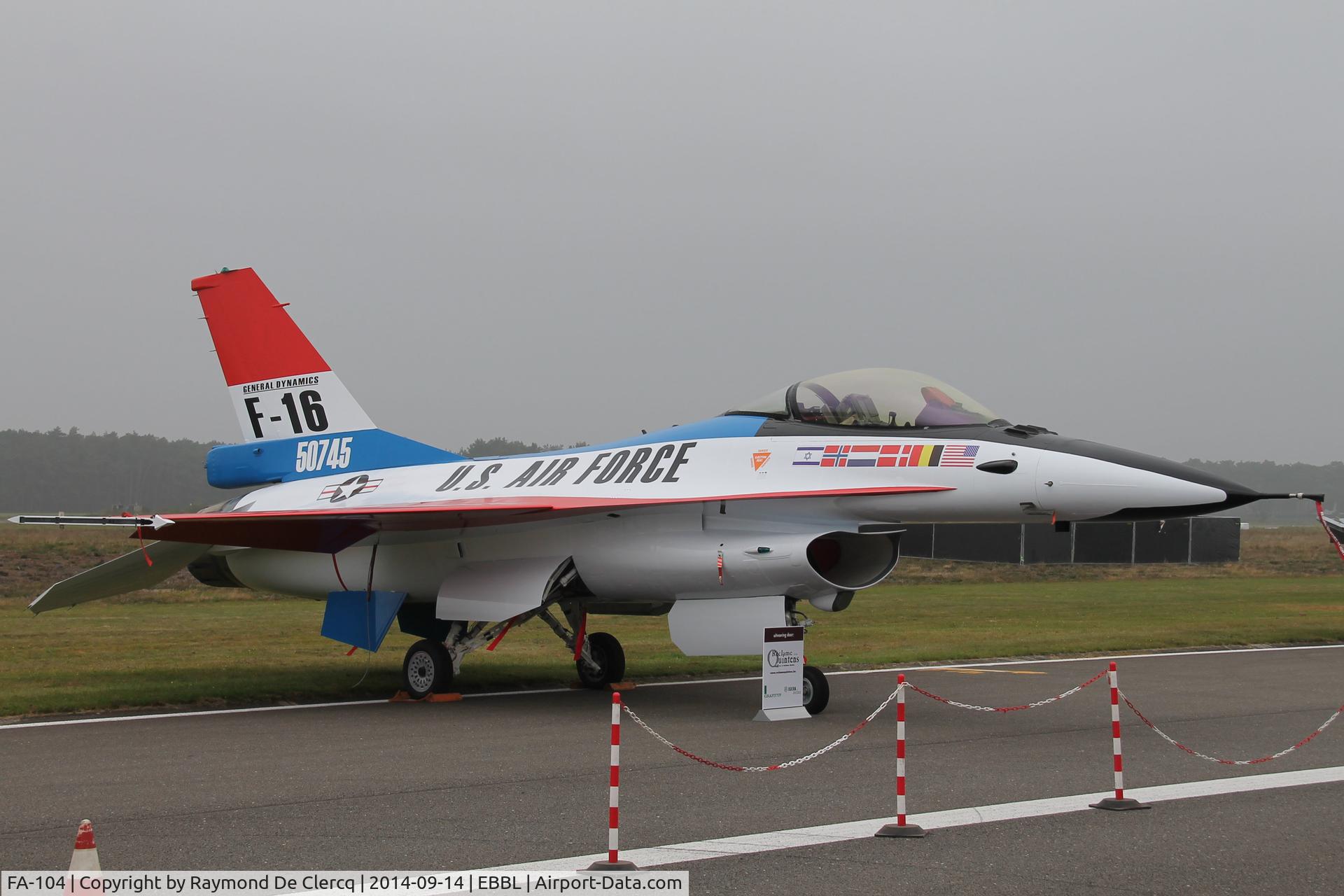FA-104, 1987 SABCA F-16AM Fighting Falcon C/N 6H-104, To celebrate 40 years F-16 in the Belgian Air Force,
FA-104 was painted as one of the prototypes.