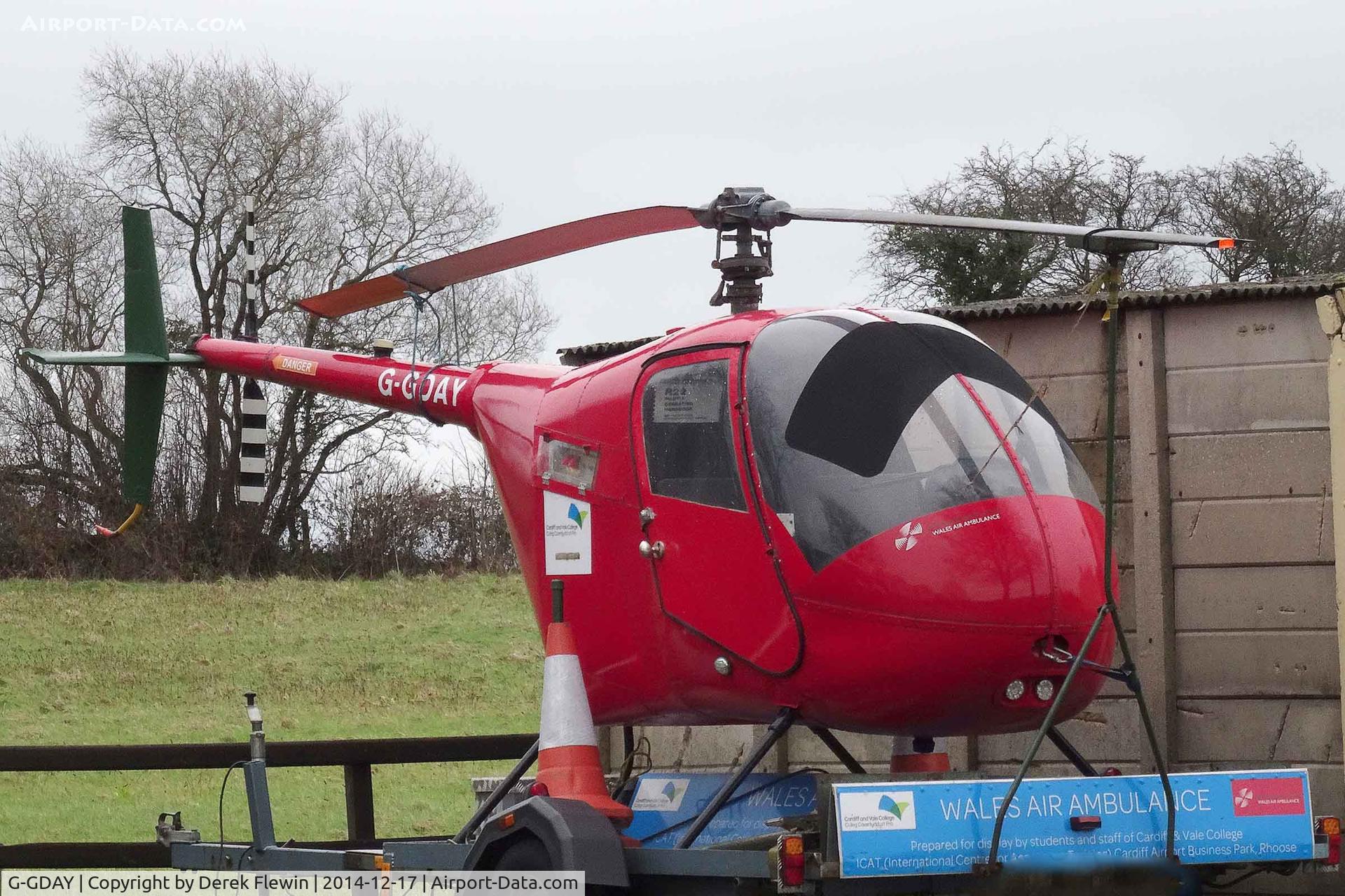 G-GDAY, 1987 Robinson R22 Beta C/N 0676, Seen at its' fund raising base in Carmarthen shire.