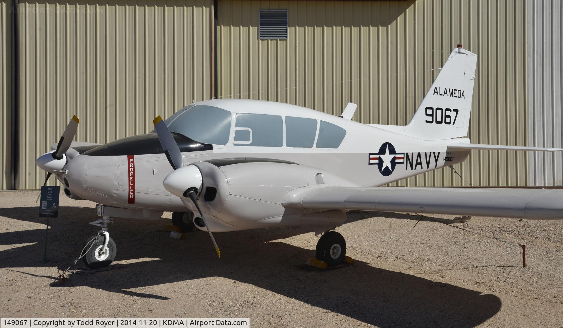 149067, Piper U-11A Aztec (UO-1/PA-23-250) C/N 27-357, On display at the Pima Air and Space Museum